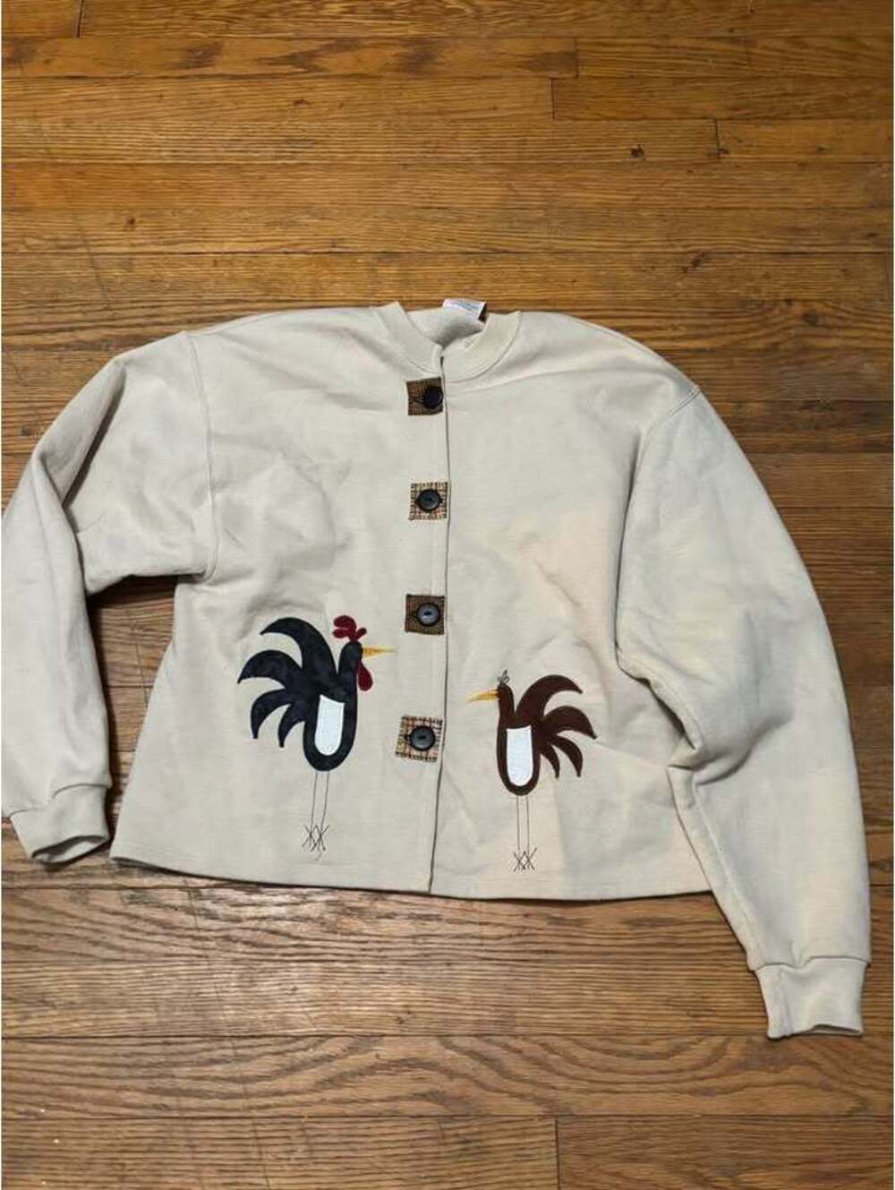 Jerzees Rooster Cardigan Sweatshirt Size Medium
